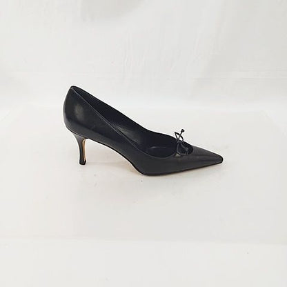 Gucci Pumps Heels Pointed Toe Leather Ribbon Black — view 4