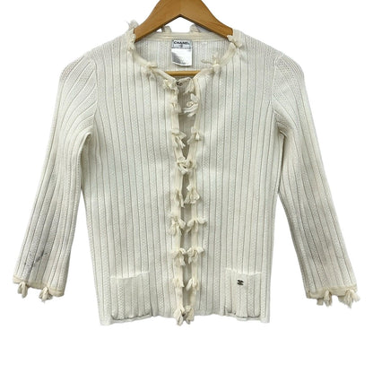 Chanel Cardigan M Ivory Long Sleeve 38