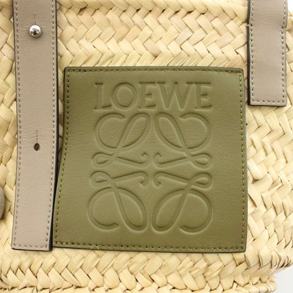Loewe Anagram Basket Bag Small Bag Hand Palm Leaf Leather Beige Khaki — view 7