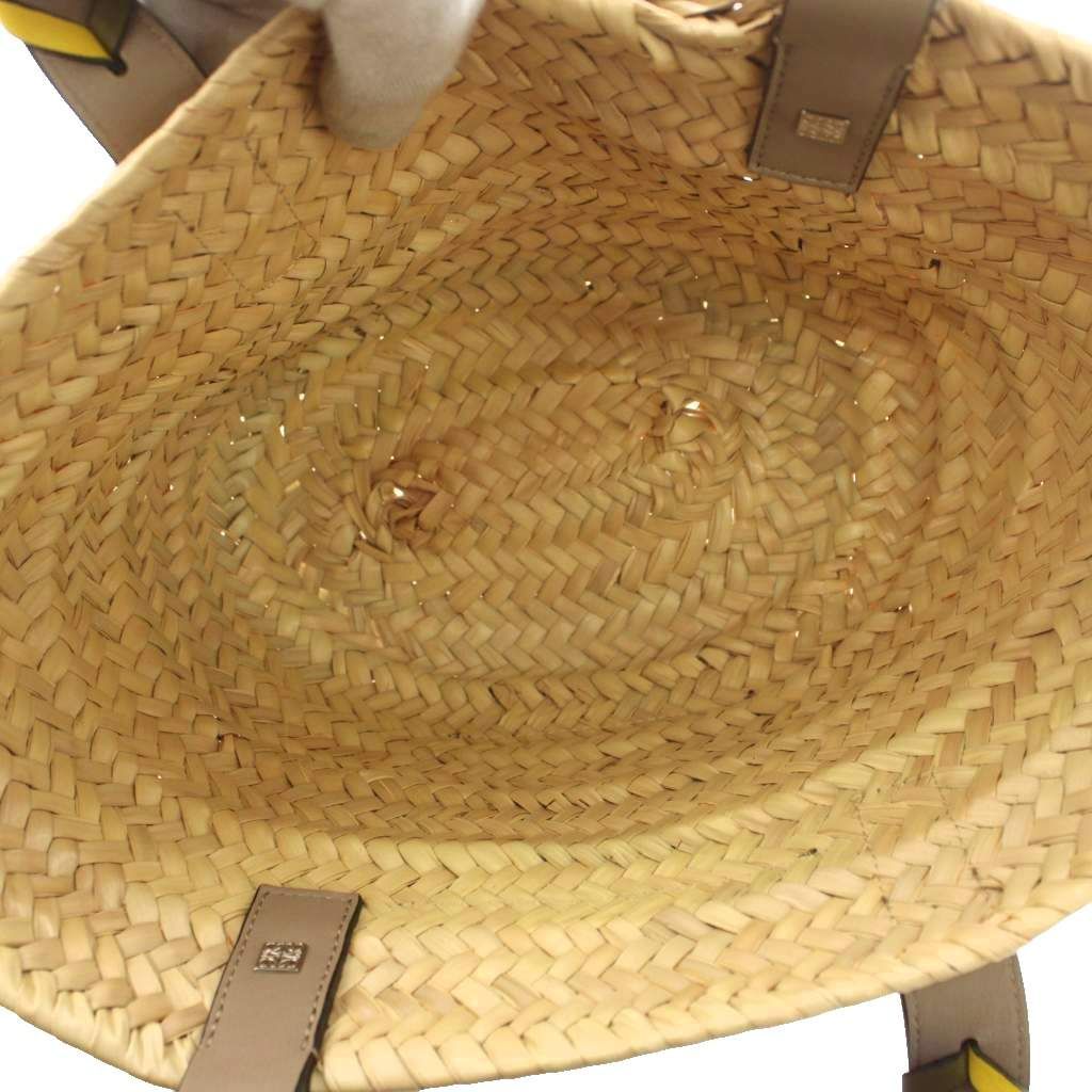 Loewe Anagram Basket Bag Small Bag Hand Palm Leaf Leather Beige Khaki — view 6