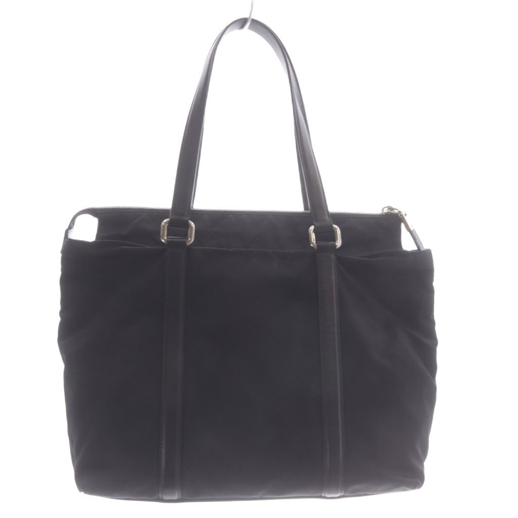 Prada Tessuto Triangular Plate Tote Bag Black — view 2