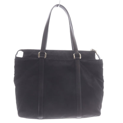 Prada Tessuto Triangular Plate Tote Bag Black — view 2