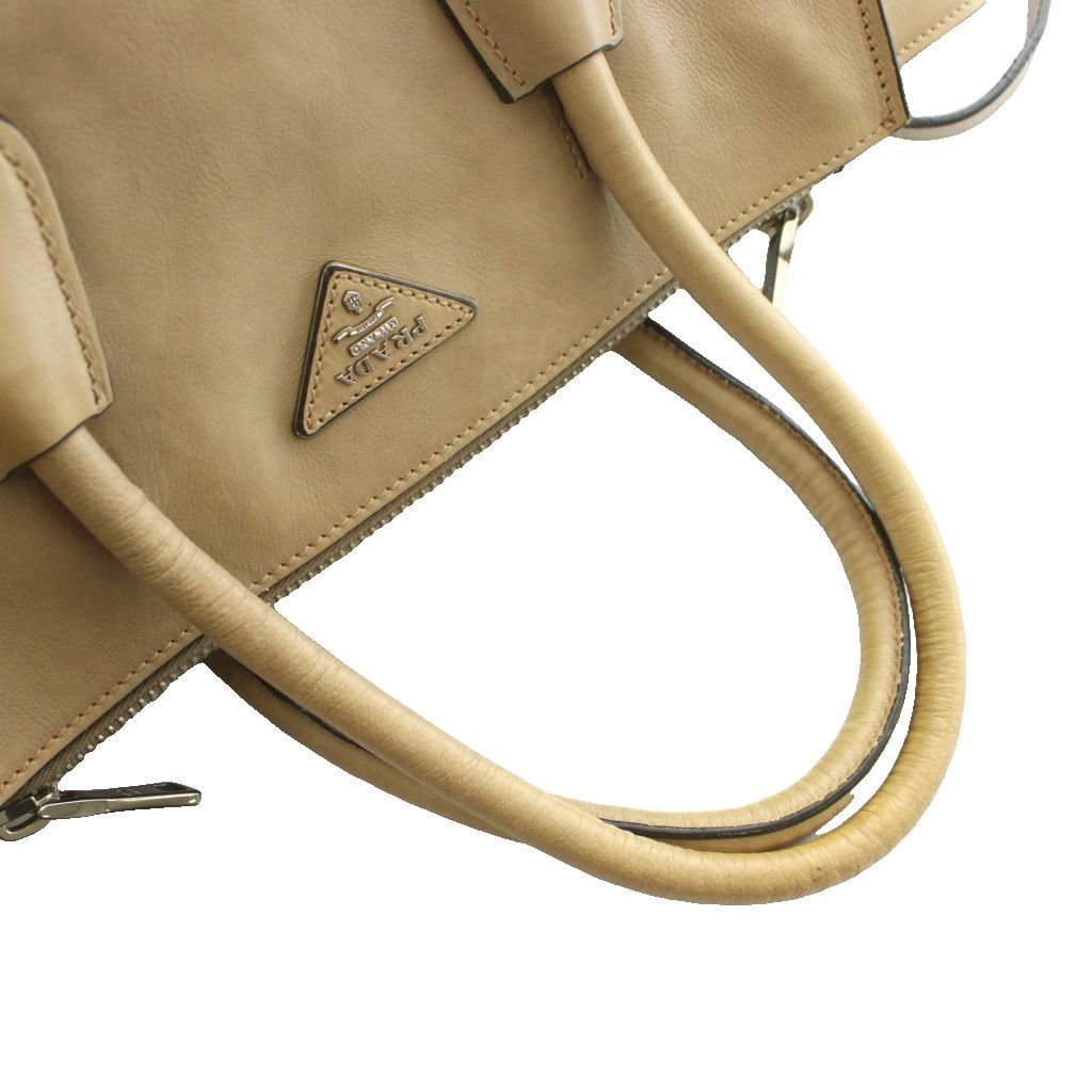Prada Glace Calfskin Twin Pocket Double Handle Satchel 2-Way Hand Shoulder — view 5