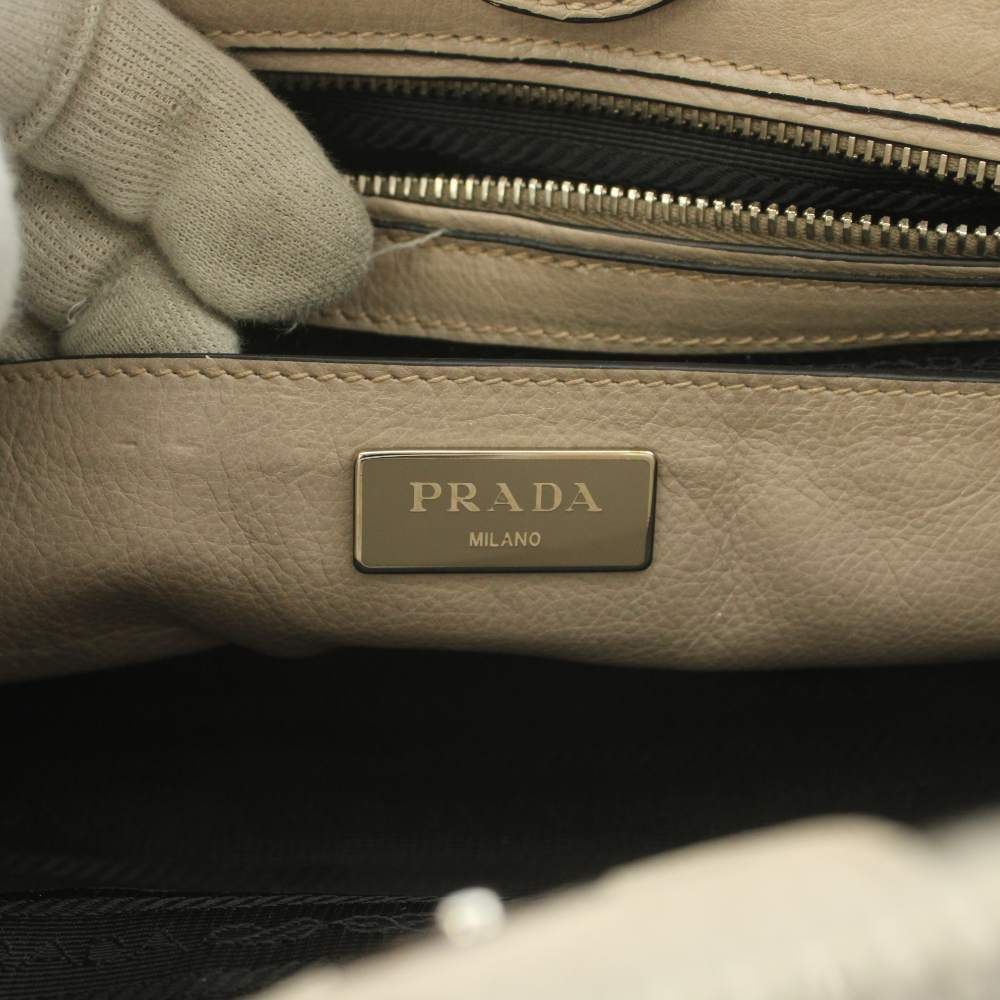 Prada Glace Calfskin Twin Pocket Double Handle Satchel 2-Way Hand Shoulder — view 7