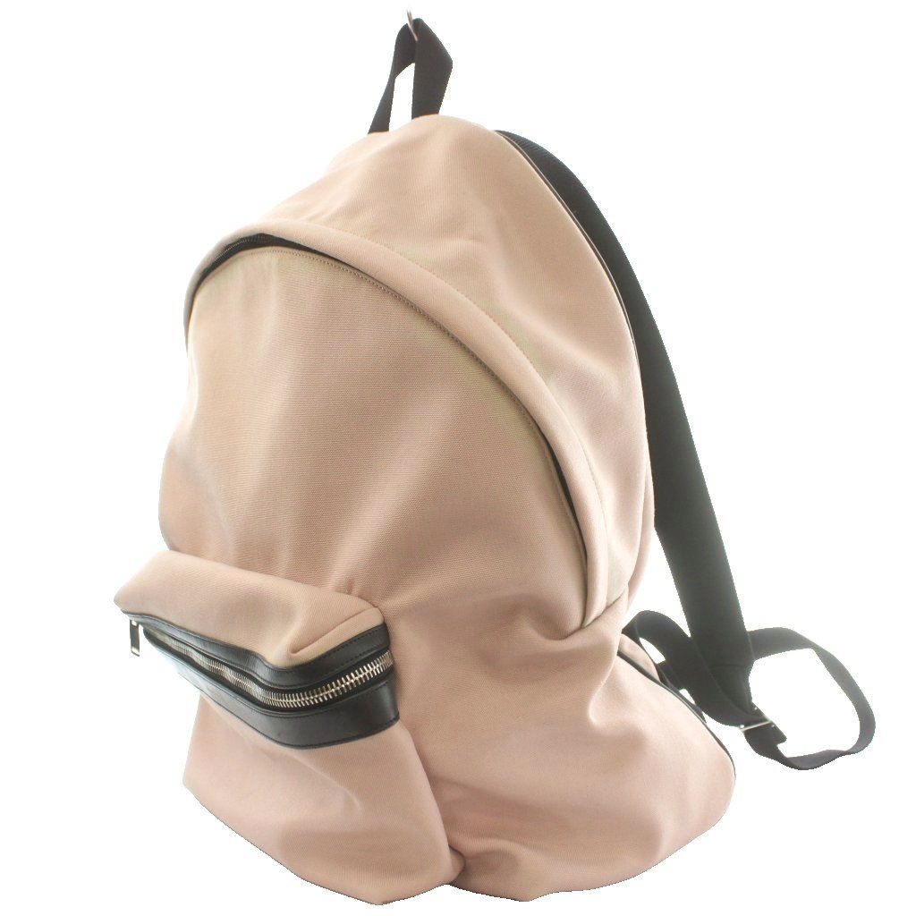 Saint Laurent Paris Leather Trim Backpack Canvas Pink Black — view 3