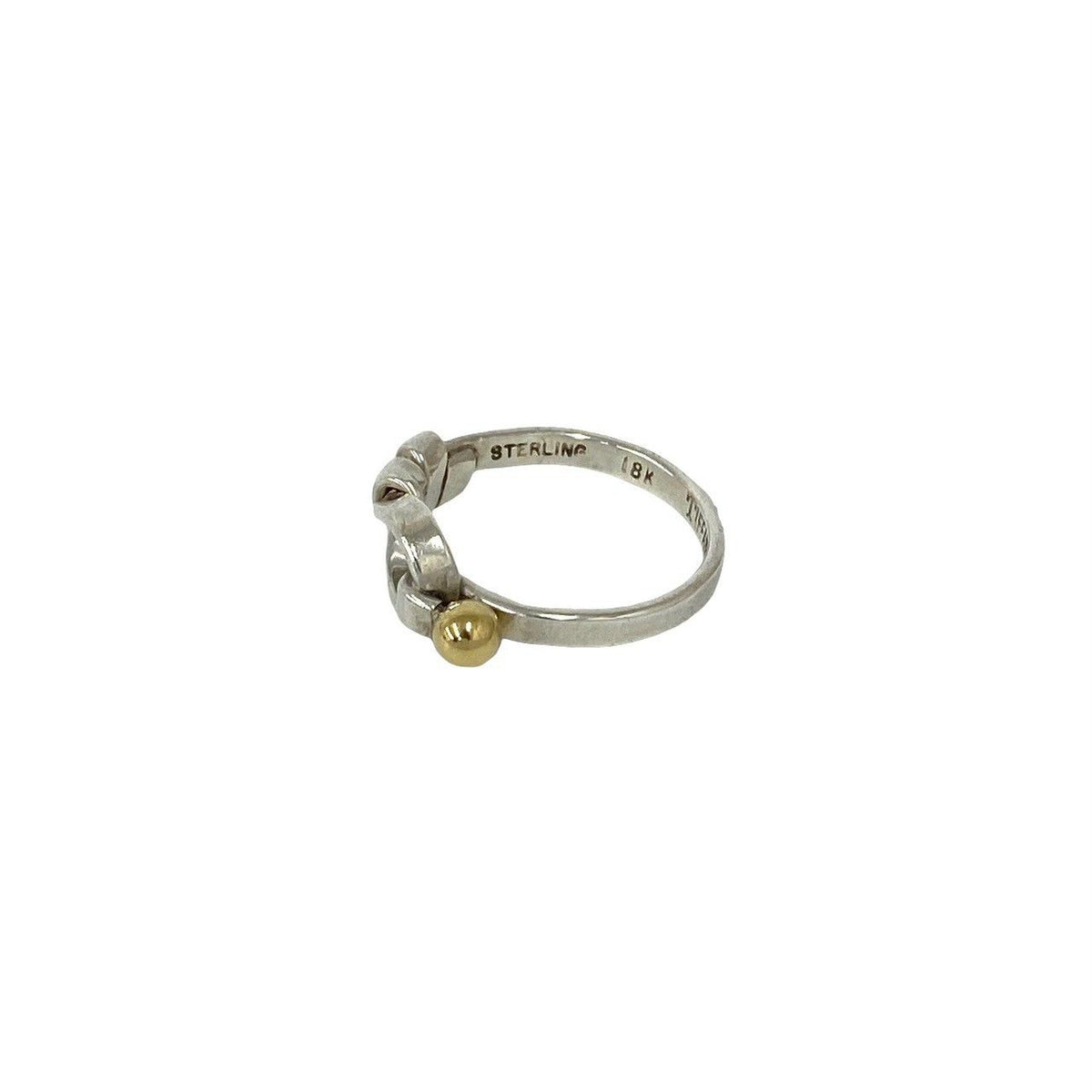 Tiffany & Co Hook & Eye Love Knot Ring Silver Yellow Gold — view 4