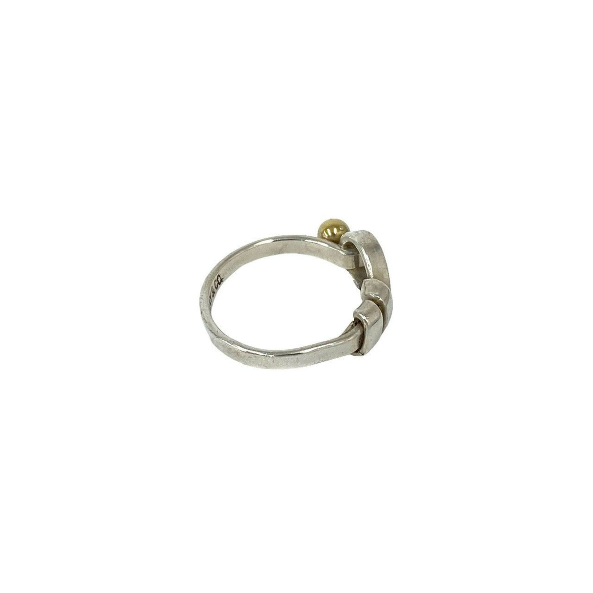 Tiffany & Co Hook & Eye Love Knot Ring Silver Yellow Gold — view 5