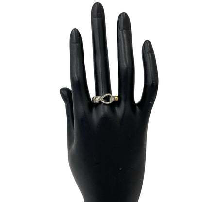 Tiffany & Co Hook & Eye Love Knot Ring Silver Yellow Gold — view 2