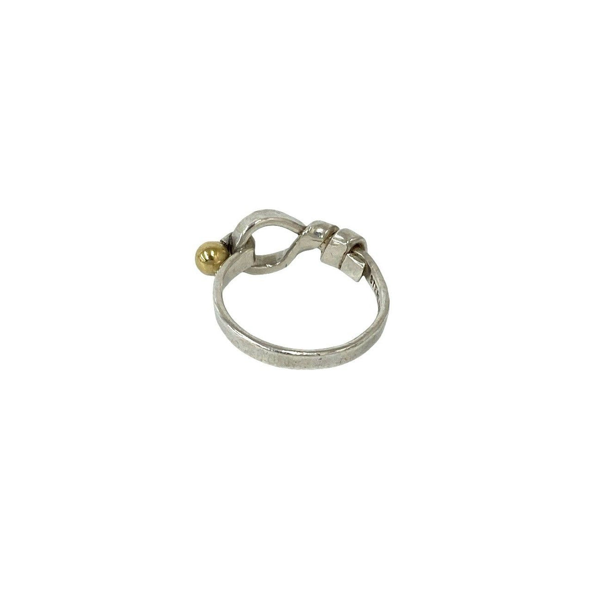 Tiffany & Co Hook & Eye Love Knot Ring Silver Yellow Gold — view 6