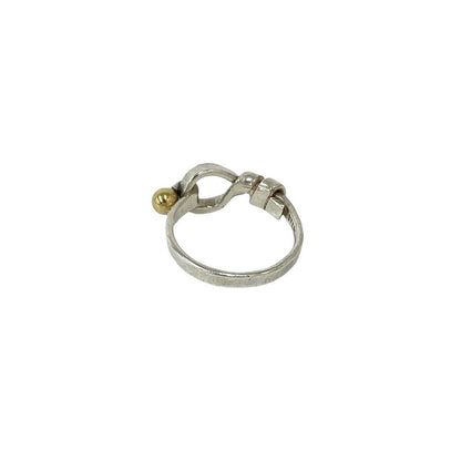 Tiffany & Co Hook & Eye Love Knot Ring Silver Yellow Gold — view 6