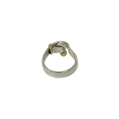 Tiffany & Co Hook & Eye Love Knot Ring Silver Yellow Gold — view 6