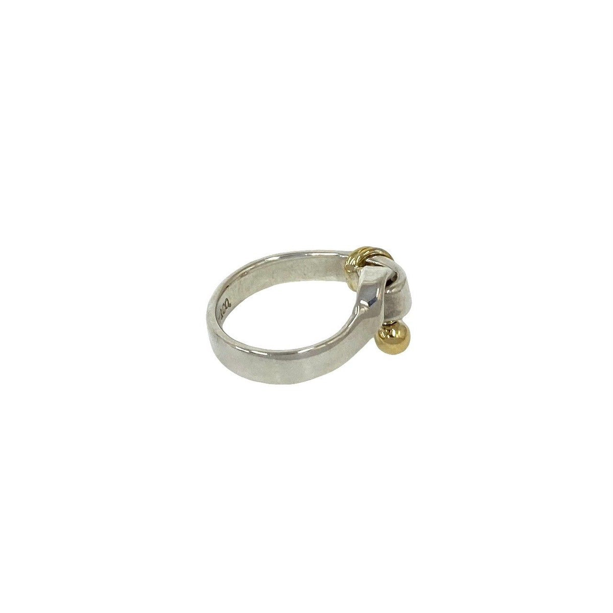 Tiffany & Co Hook & Eye Love Knot Ring Silver Yellow Gold — view 5