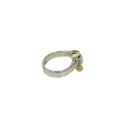 Tiffany & Co Hook & Eye Love Knot Ring Silver Yellow Gold — view 5