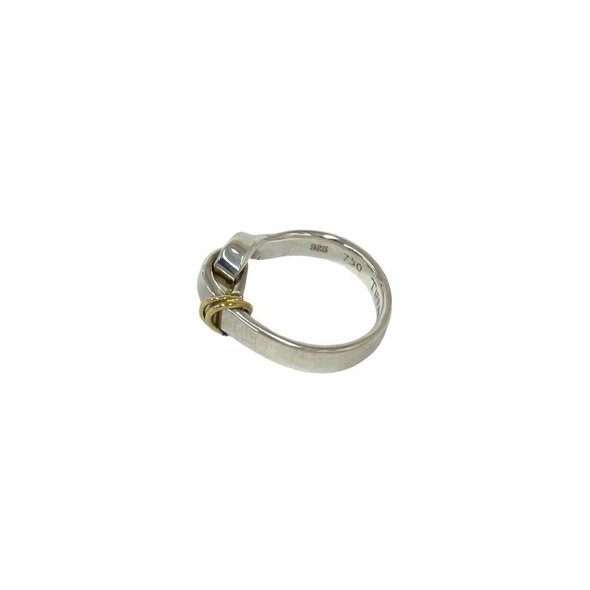 Tiffany & Co Hook & Eye Love Knot Ring Silver Yellow Gold — view 4
