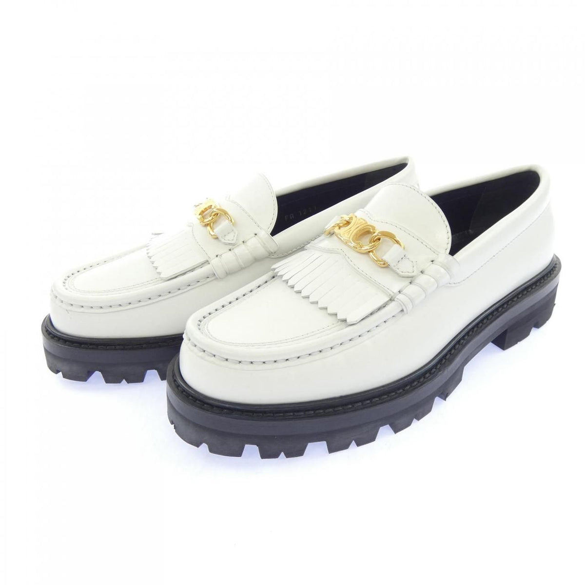 Celine Margaret Loafers Shoes with Triomphe Chain — view 3