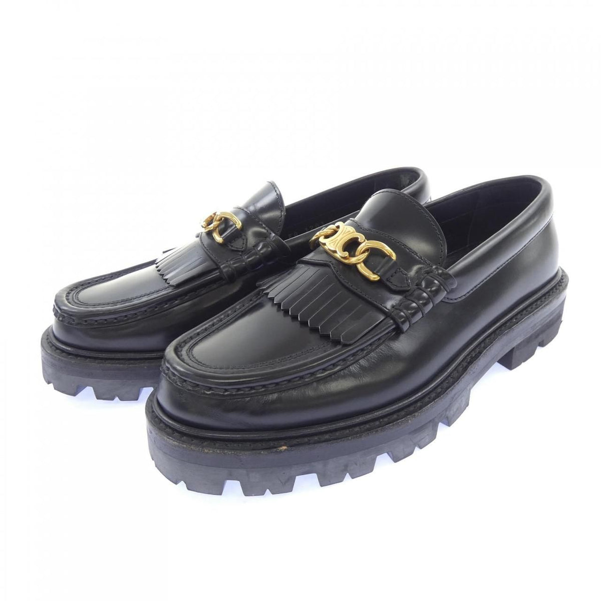 Celine Margaret Loafers Shoes with Triomphe Chain — view 3