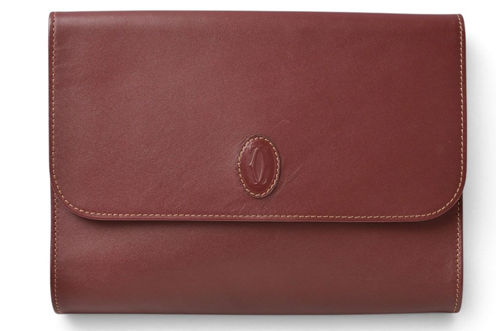 Cartier Clutch Must de Cartier Vintage Leather Bordeaux