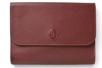 Cartier Clutch Must de Cartier Vintage Leather Bordeaux