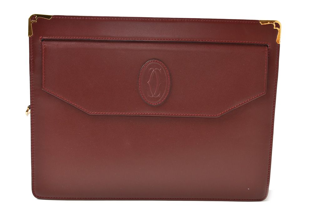 Cartier Clutch Must Line Vintage Leather Bordeaux