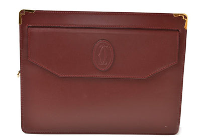 Cartier Clutch Must Line Vintage Leather Bordeaux