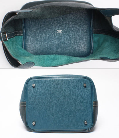 Hermes Handbag Silver Taurillon Clemence Picotin Lock Kazak 18 PM — view 3