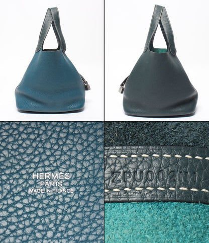 Hermes Handbag Silver Taurillon Clemence Picotin Lock Kazak 18 PM — view 4