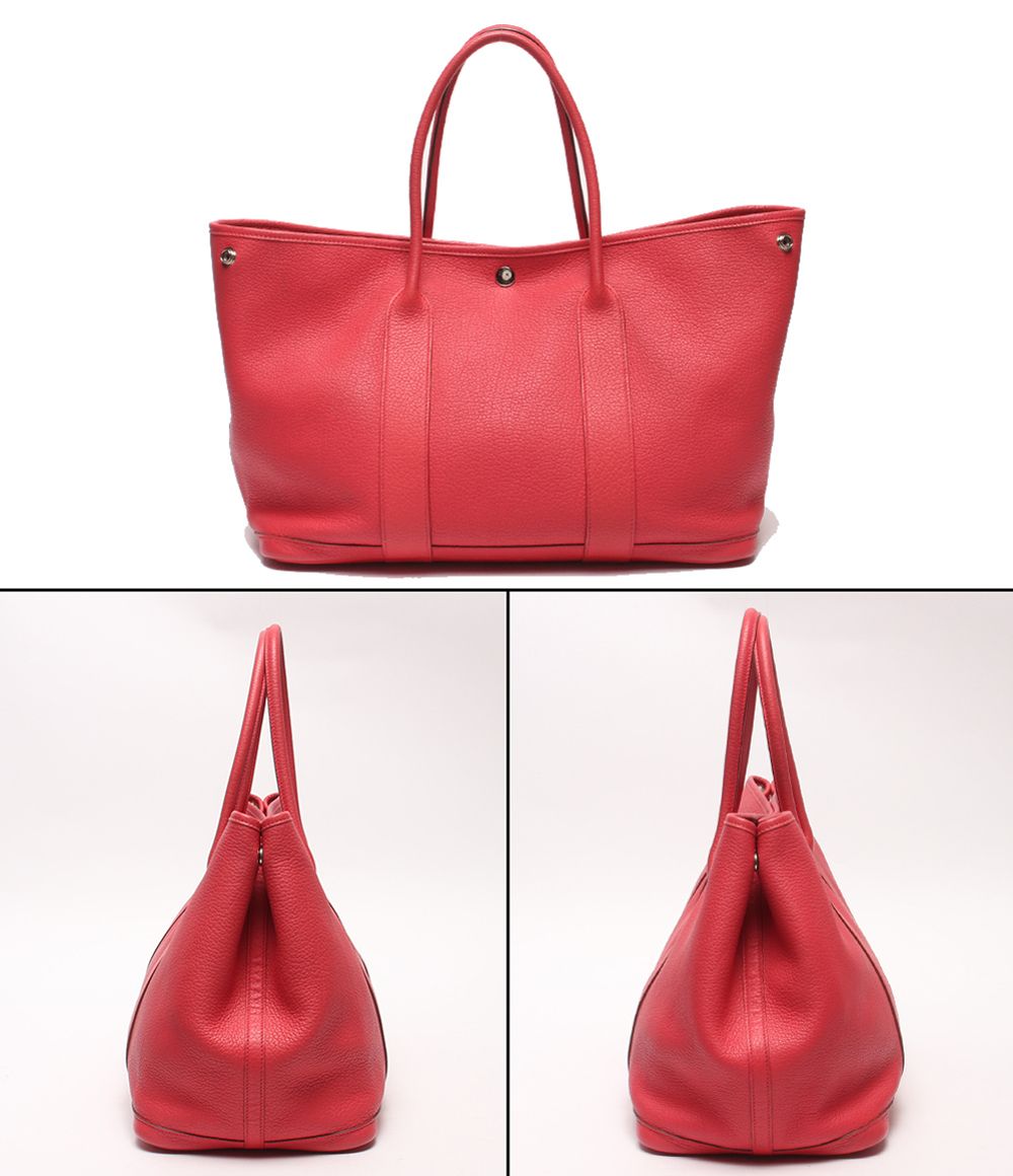 Hermes Tote Bag Silver Taurillon Clemence Garden Party PM — view 6