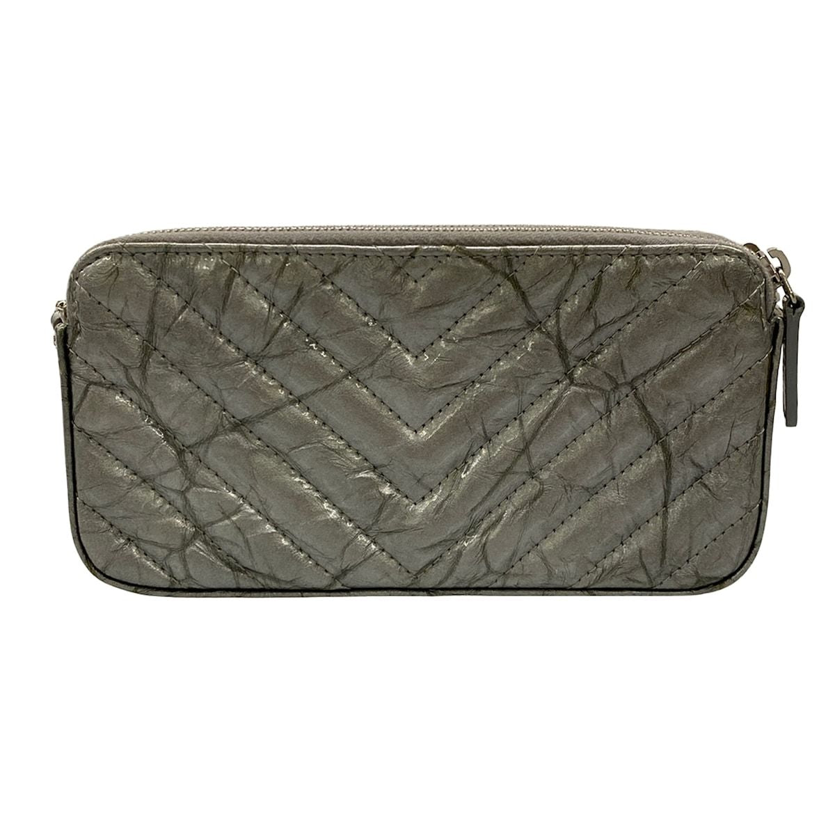 Chanel Wallet Stitch Silver Chain Vinyl Coating Leather Shoulder Bag — view 2