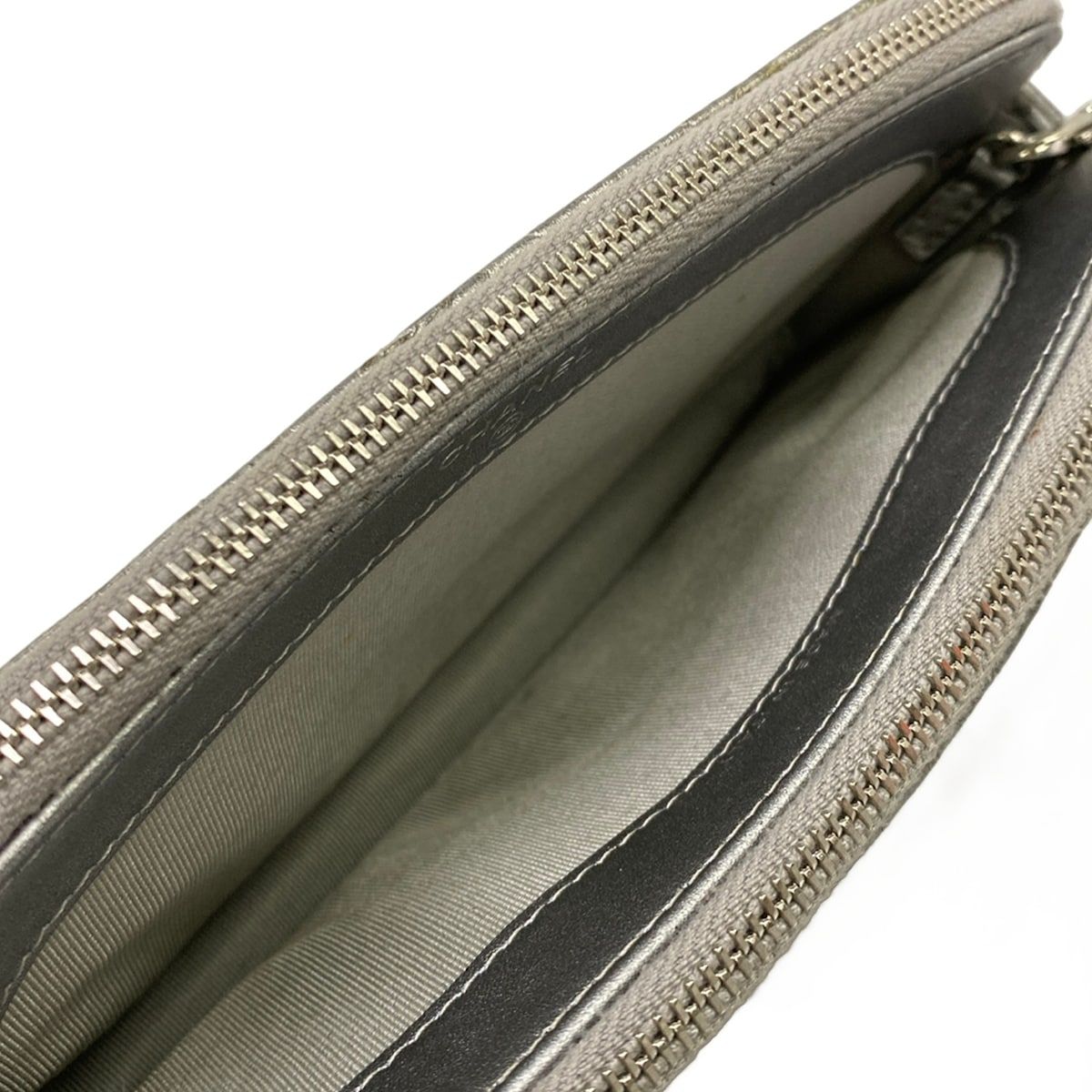 Chanel Wallet Stitch Silver Chain Vinyl Coating Leather Shoulder Bag — view 3