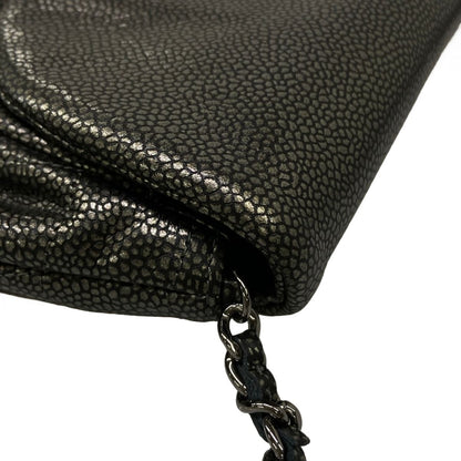 Chanel Wallet Half Moon Silver Black Chain Leather Shoulder Bag — view 8