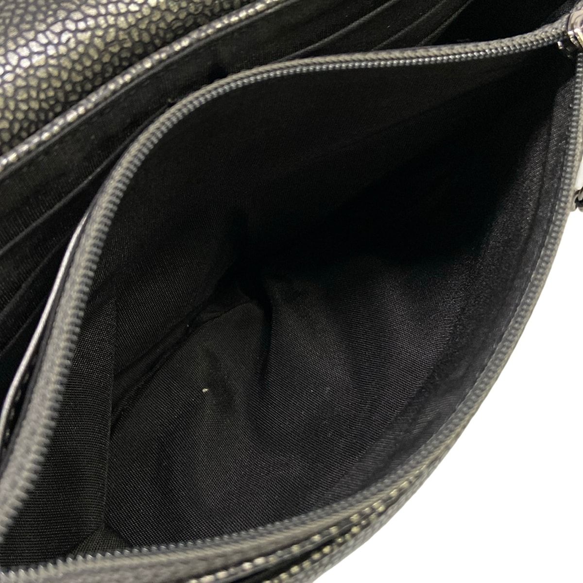 Chanel Wallet Half Moon Silver Black Chain Leather Shoulder Bag — view 5