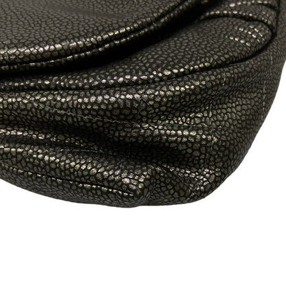 Chanel Wallet Half Moon Silver Black Chain Leather Shoulder Bag — view 7