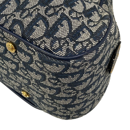 Dior Double Saddle Bag Navy Ivory Leather — view 6