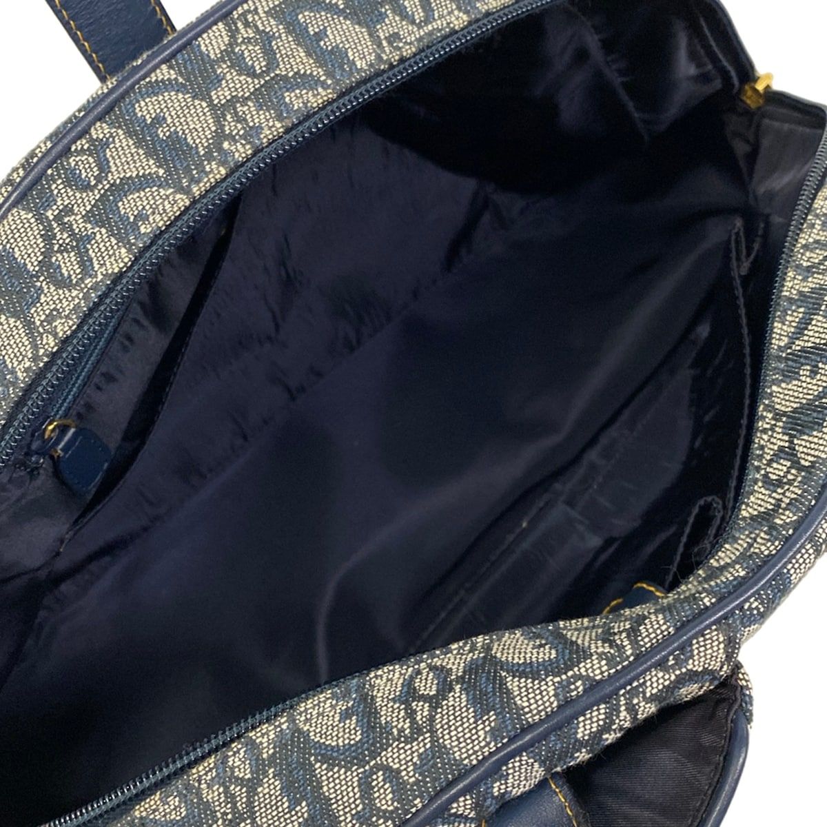 Dior Double Saddle Bag Navy Ivory Leather — view 7