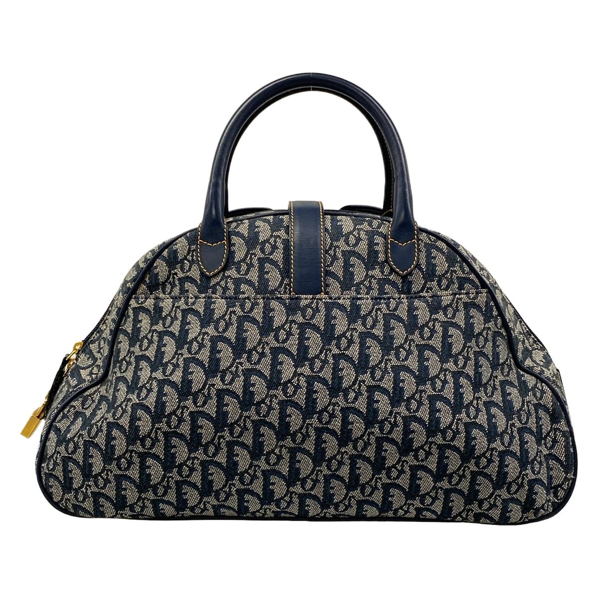 Dior Double Saddle Bag Navy Ivory Leather — view 3