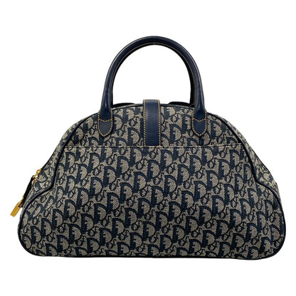 Dior Double Saddle Bag Navy Ivory Leather — view 3