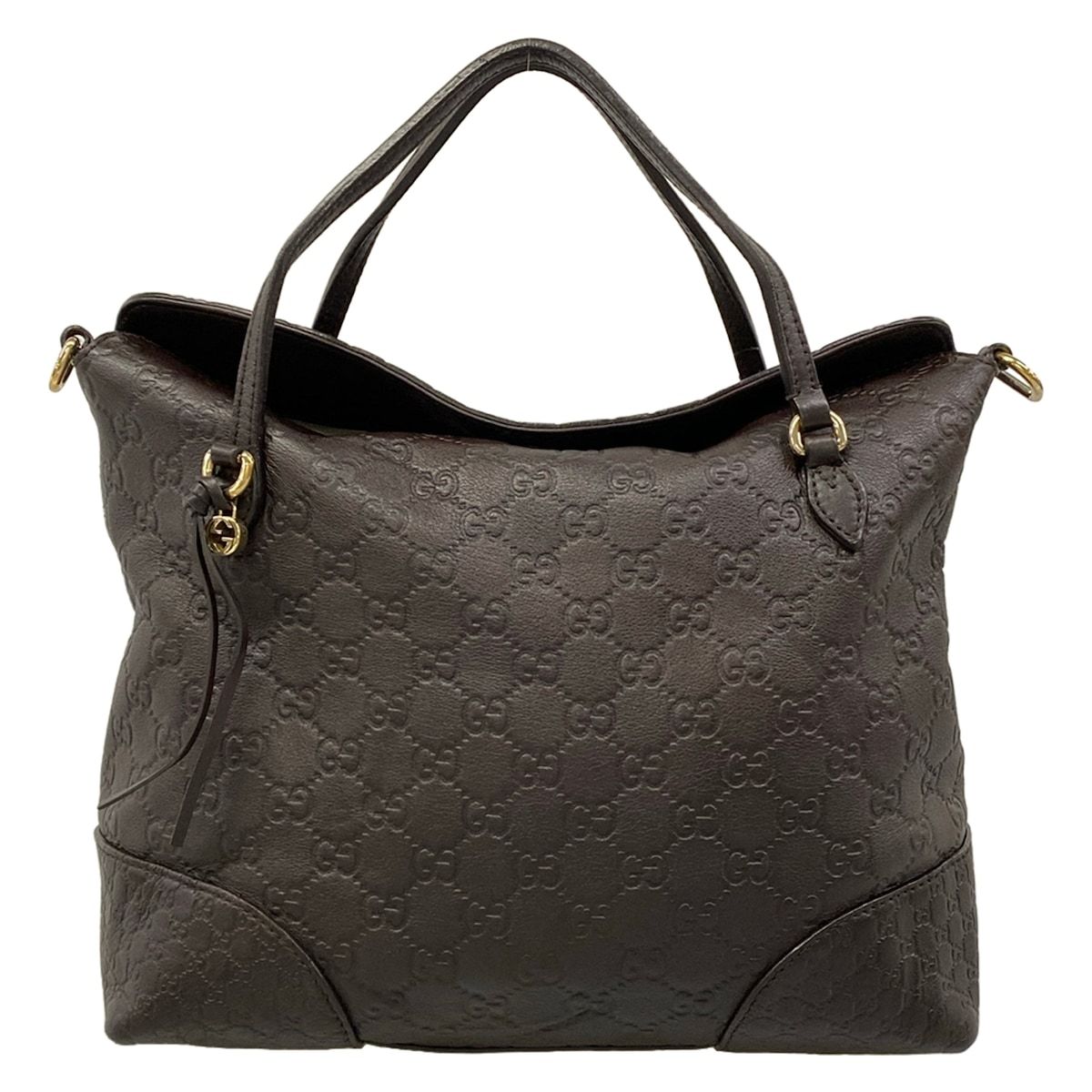 Gucci Handbag Breeguccissima Line Dark Brown Leather