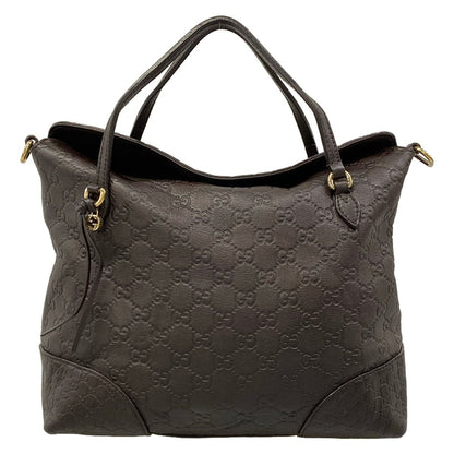 Gucci Handbag Breeguccissima Line Dark Brown Leather