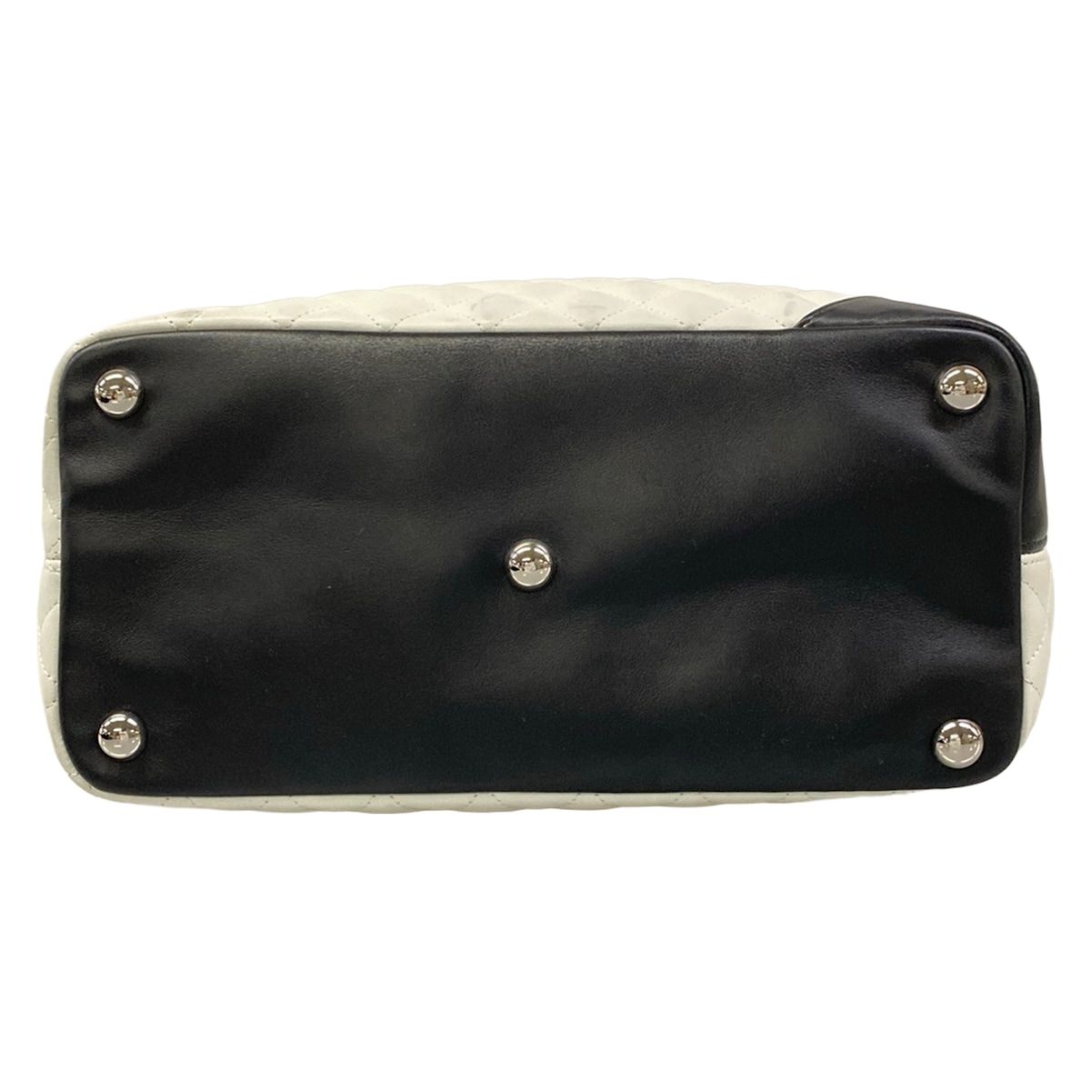 Chanel Tote Bag Cambon Line Large White Black Lambskin — view 5