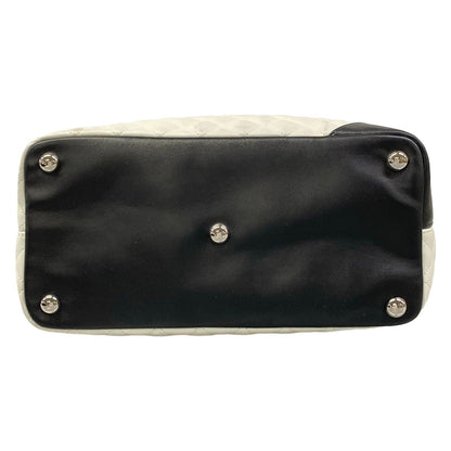 Chanel Tote Bag Cambon Line Large White Black Lambskin — view 5