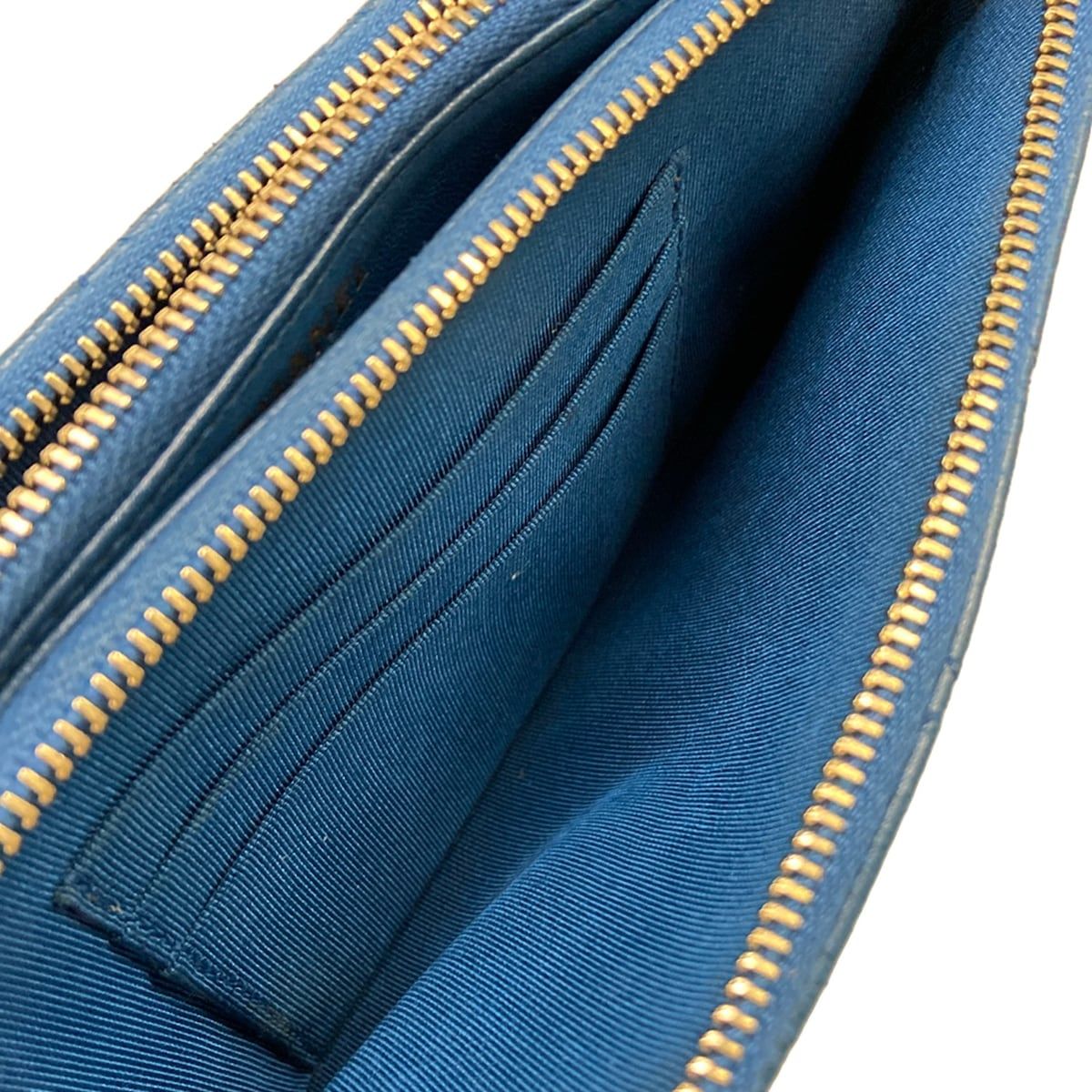 Chanel Wallet Quilted Blue Chain Gold Removable Lambskin Shoulder Bag — view 5