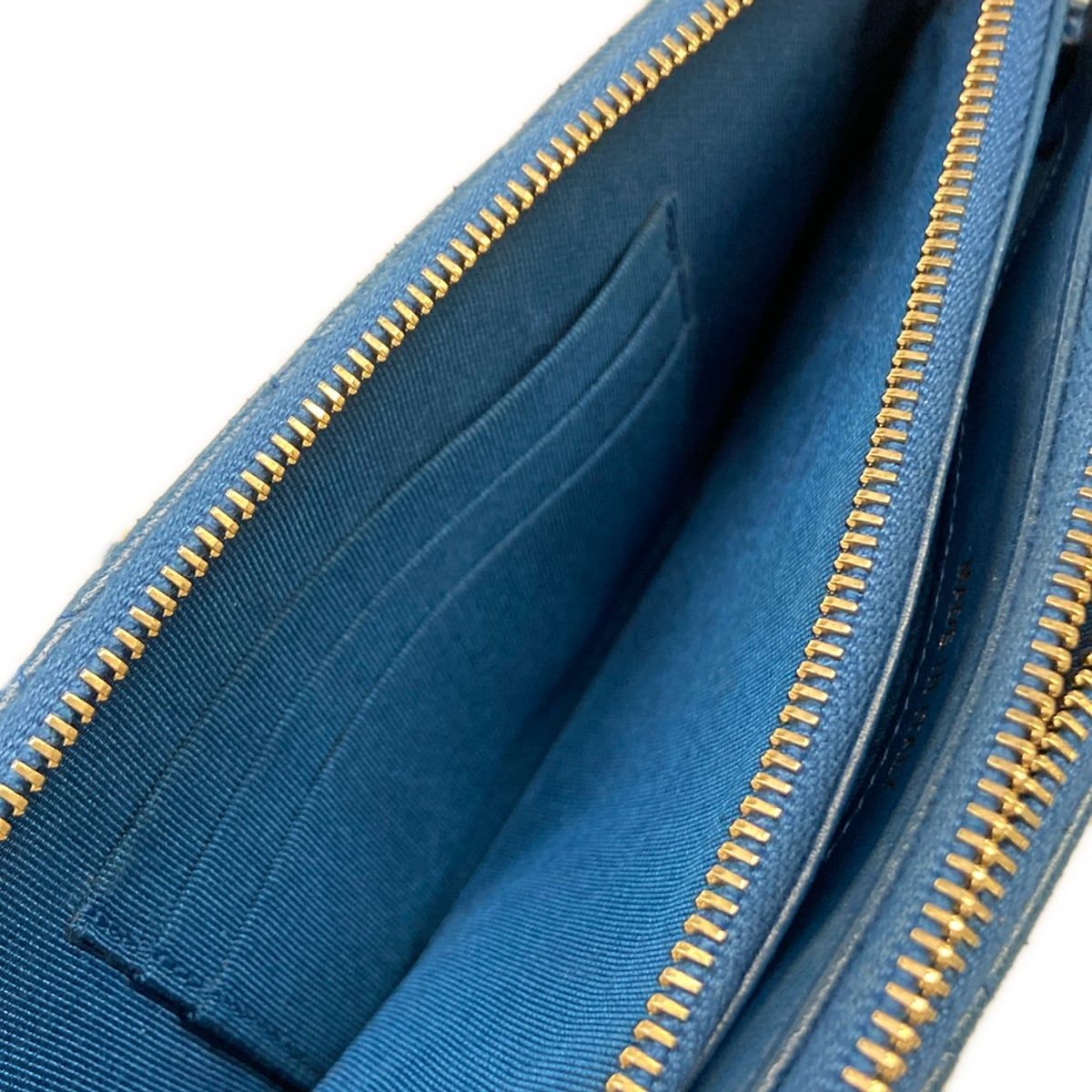 Chanel Wallet Quilted Blue Chain Gold Removable Lambskin Shoulder Bag — view 4