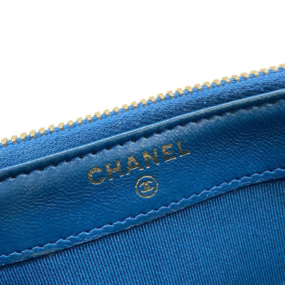 Chanel Wallet Quilted Blue Chain Gold Removable Lambskin Shoulder Bag — view 6