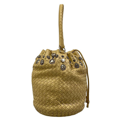 Bottega Veneta Handbag Intrecciato Beige Studs Bijou Drawstring Leather — view 2