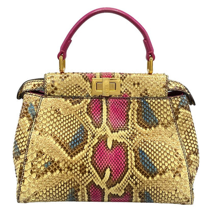 Fendi Handbag Peekaboo Iconic Small Beige Pink Multi Leather — view 3