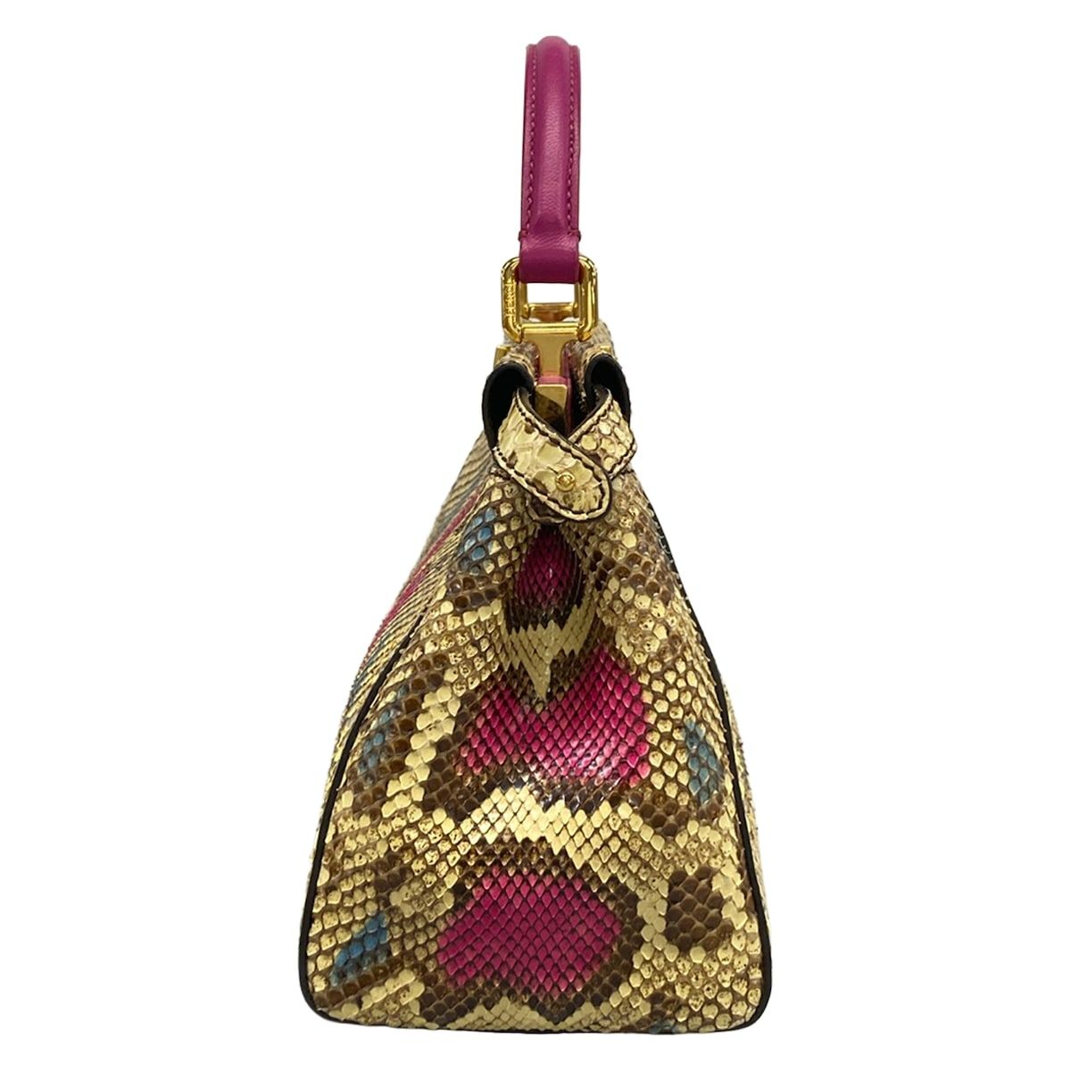 Fendi Handbag Peekaboo Iconic Small Beige Pink Multi Leather — view 4