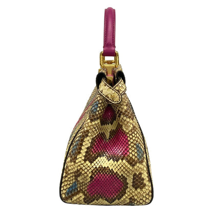 Fendi Handbag Peekaboo Iconic Small Beige Pink Multi Leather — view 4