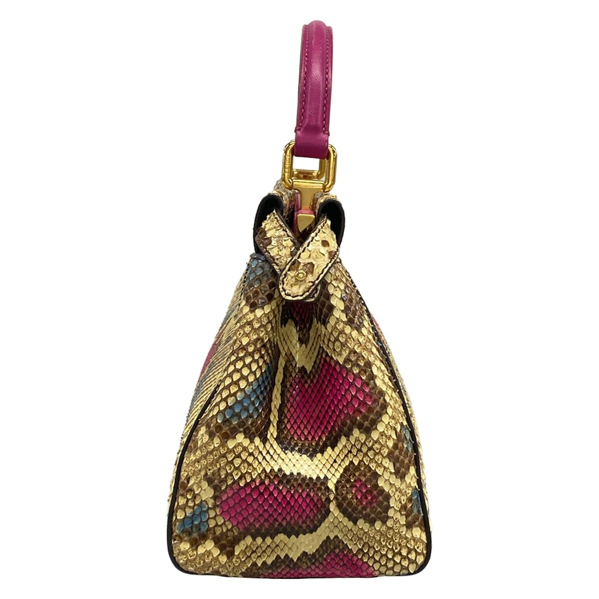Fendi Handbag Peekaboo Iconic Small Beige Pink Multi Leather — view 2