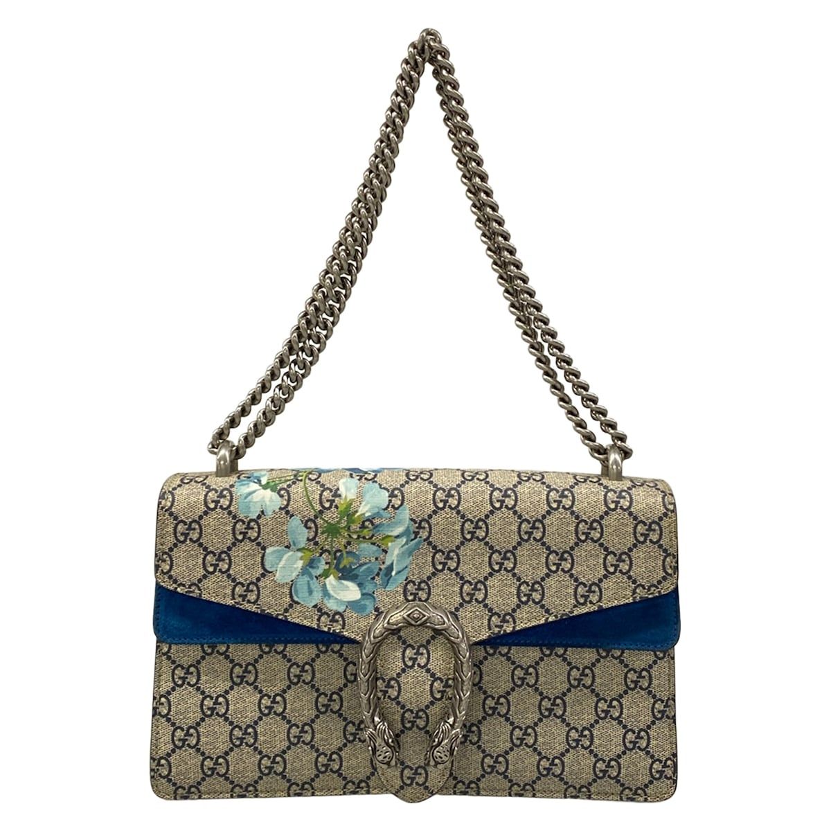 Gucci Shoulder Bag Dionysusgg Blooms Navy Ivory Chain