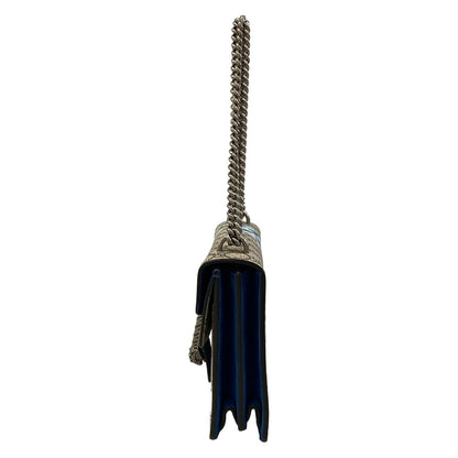 Gucci Shoulder Bag Dionysusgg Blooms Navy Ivory Chain — view 4